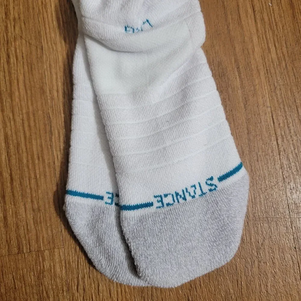 Stance Space Jam Sport Crew Socks Performance White Blue Basketball Running Gym